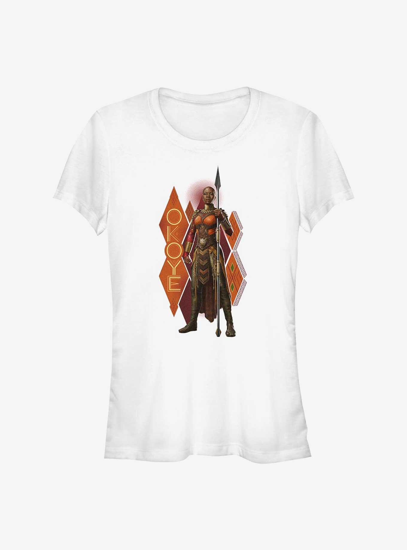 Marvel Black Panther: Wakanda Forever Okoye Hero Shot Girls T-Shirt, WHITE, hi-res