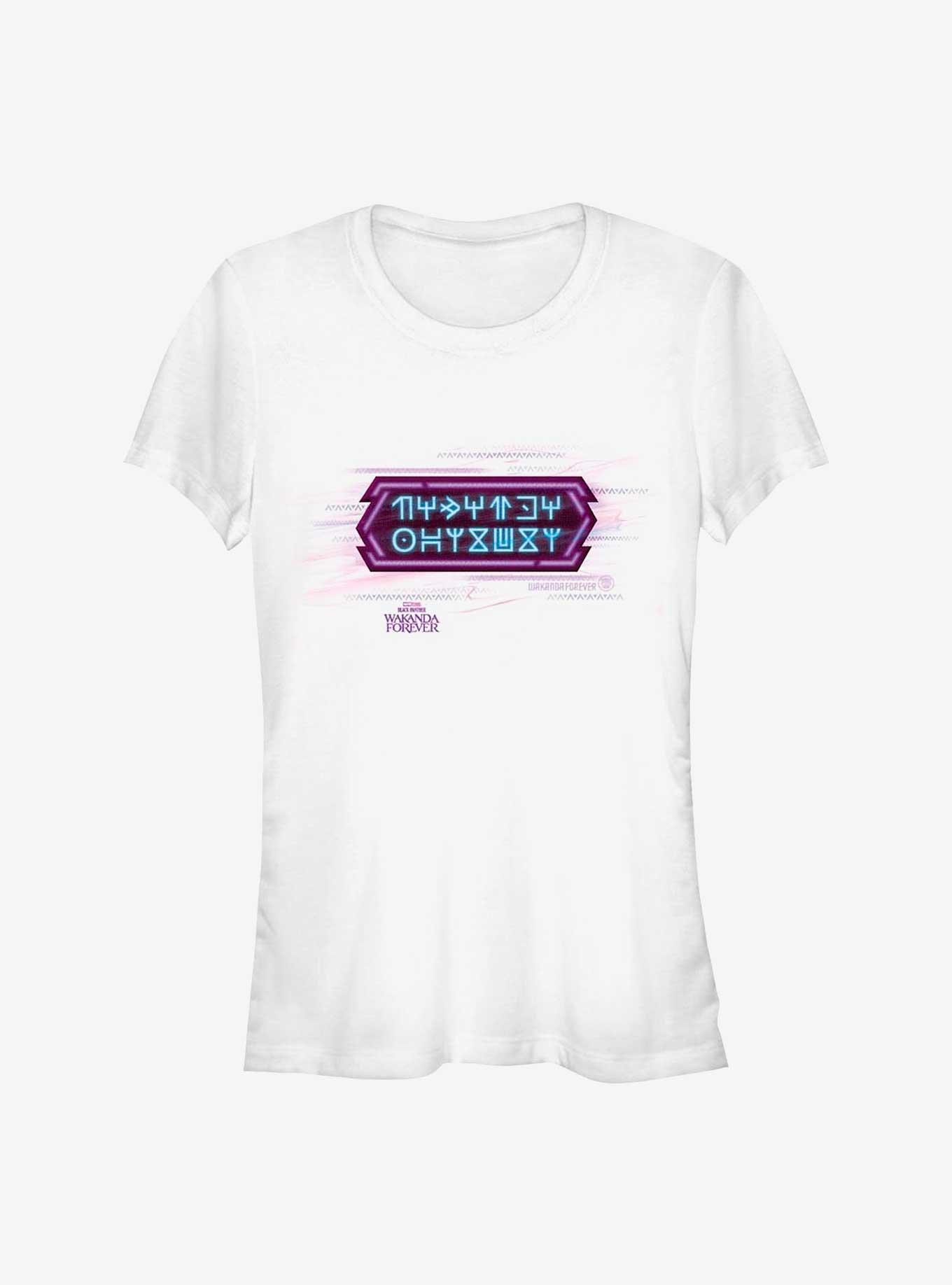 Marvel Black Panther: Wakanda Forever Neon Wakandan Text Girls T-Shirt, , hi-res