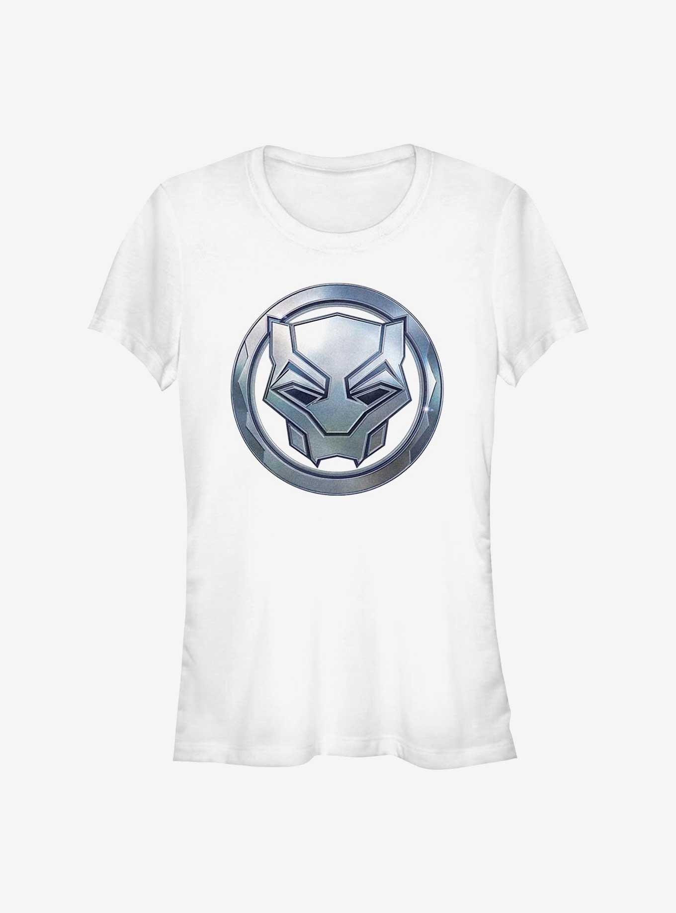 Marvel Black Panther: Wakanda Forever Metal Warrior Sigil Girls T-Shirt, WHITE, hi-res