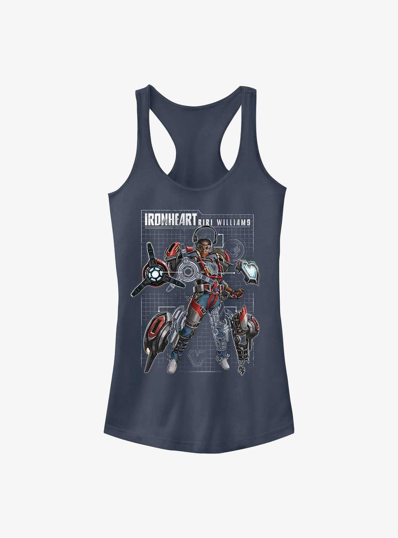 Marvel Black Panther: Wakanda Forever Ironheart Schematic Girls Tank, INDIGO, hi-res