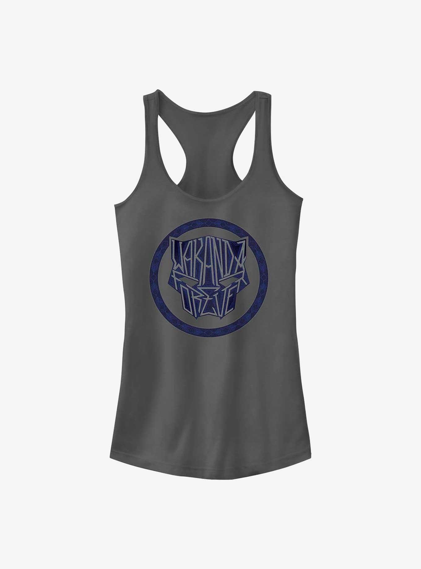 Marvel Black Panther: Wakanda Forever Lettering Sigil Girls Tank, CHARCOAL, hi-res