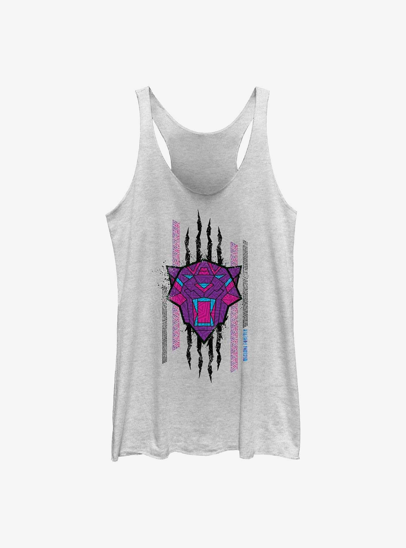 Marvel Black Panther: Wakanda Forever Panther Scratch Girls Tank, WHITE HTR, hi-res