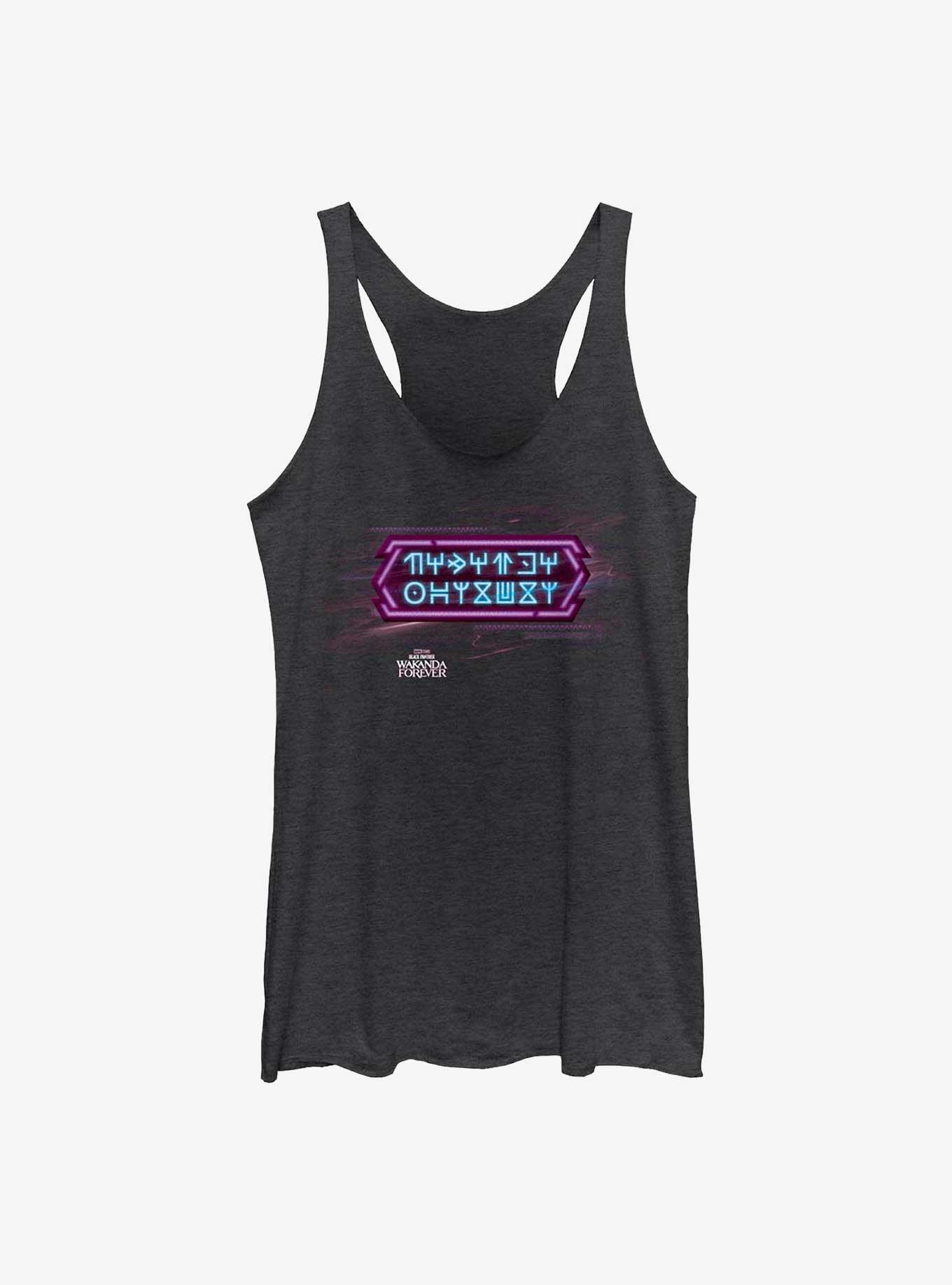 Marvel Black Panther: Wakanda Forever Neon Wakandan Text Girls Tank, , hi-res