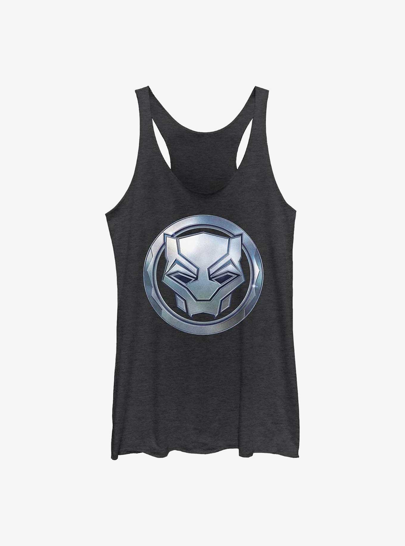 Marvel Black Panther: Wakanda Forever Metal Warrior Sigil Girls Tank, BLK HTR, hi-res