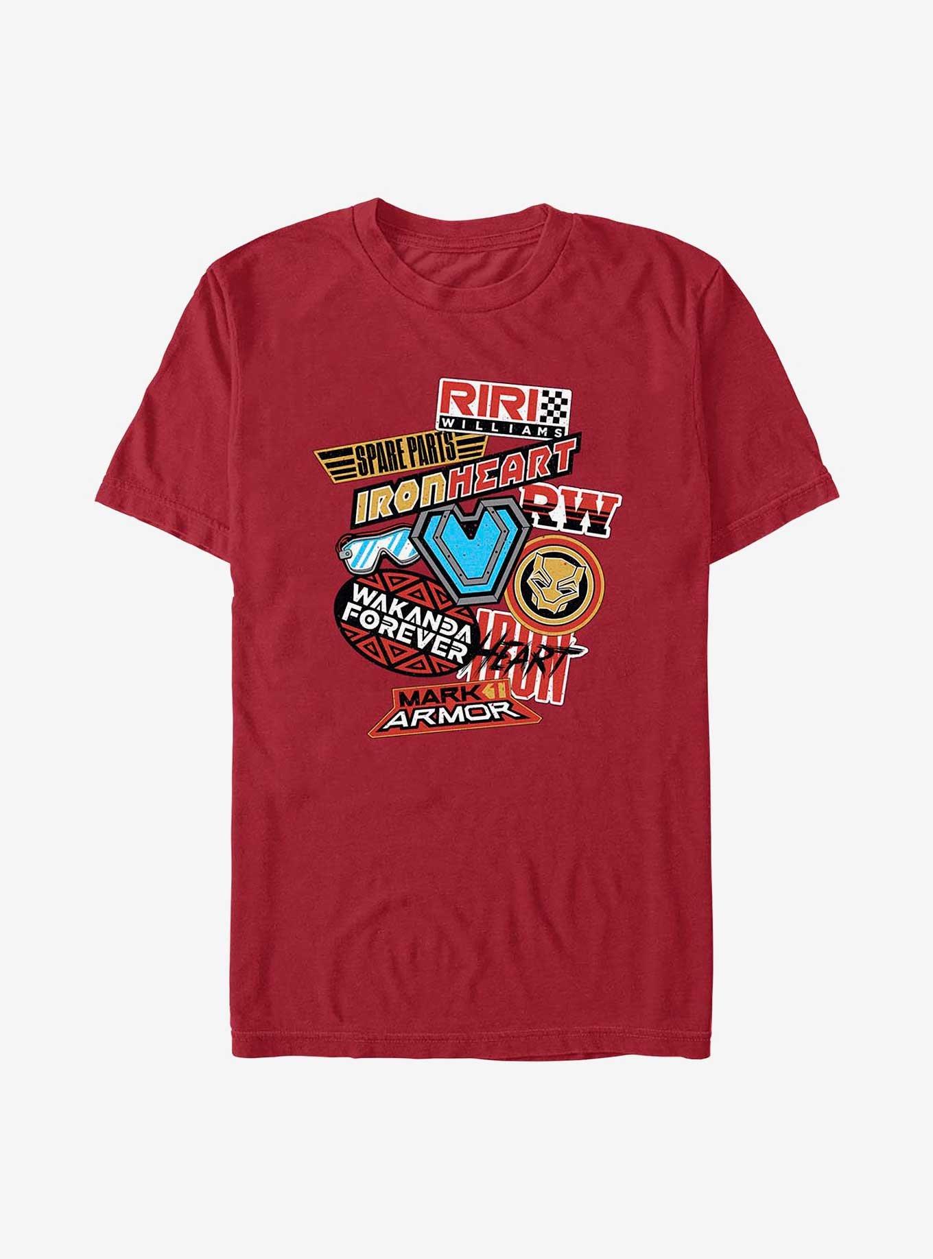 Marvel Black Panther: Wakanda Forever Badge Collage T-Shirt, CARDINAL, hi-res