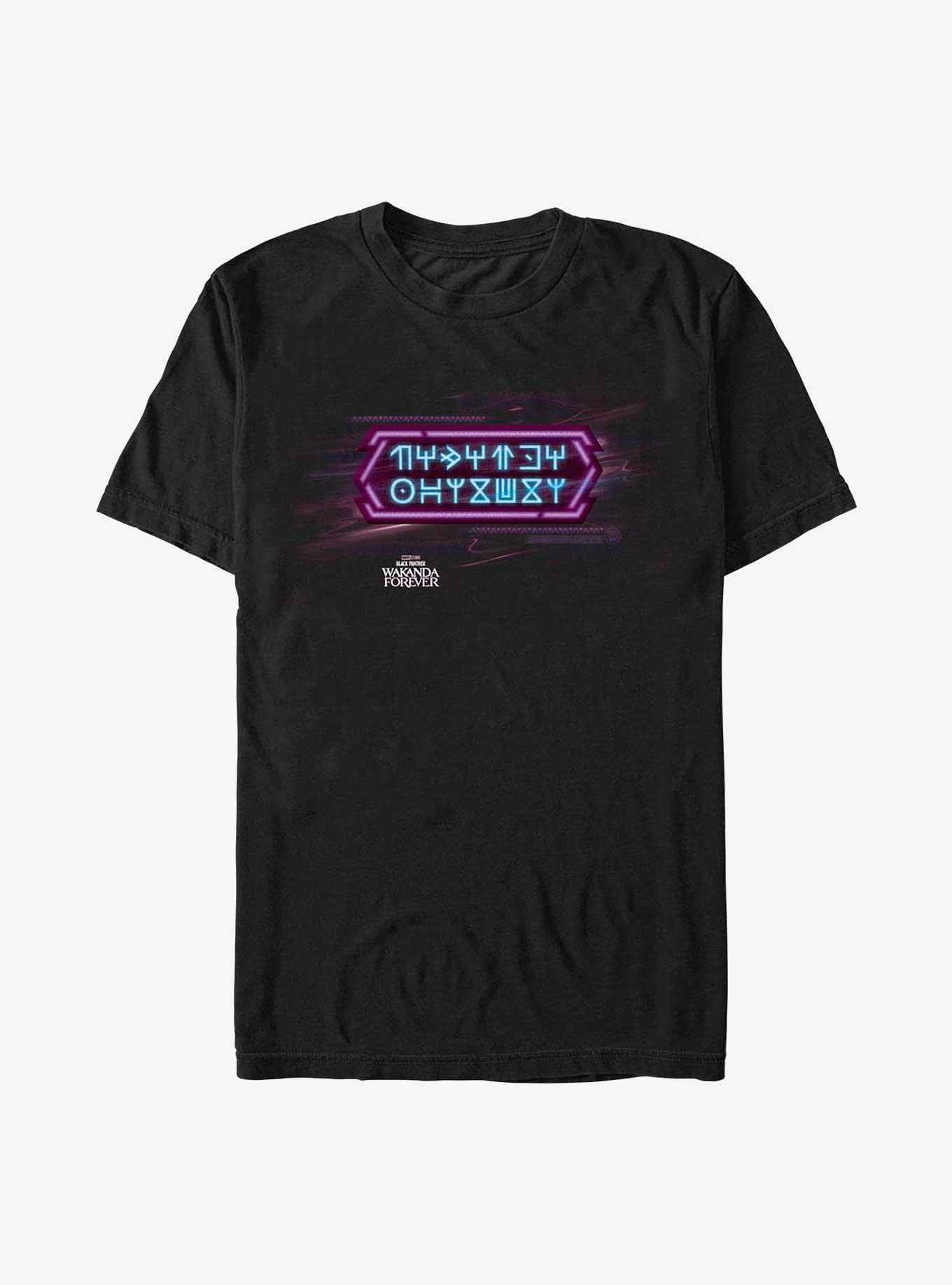 Marvel Black Panther: Wakanda Forever Neon Wakandan Text T-Shirt, , hi-res