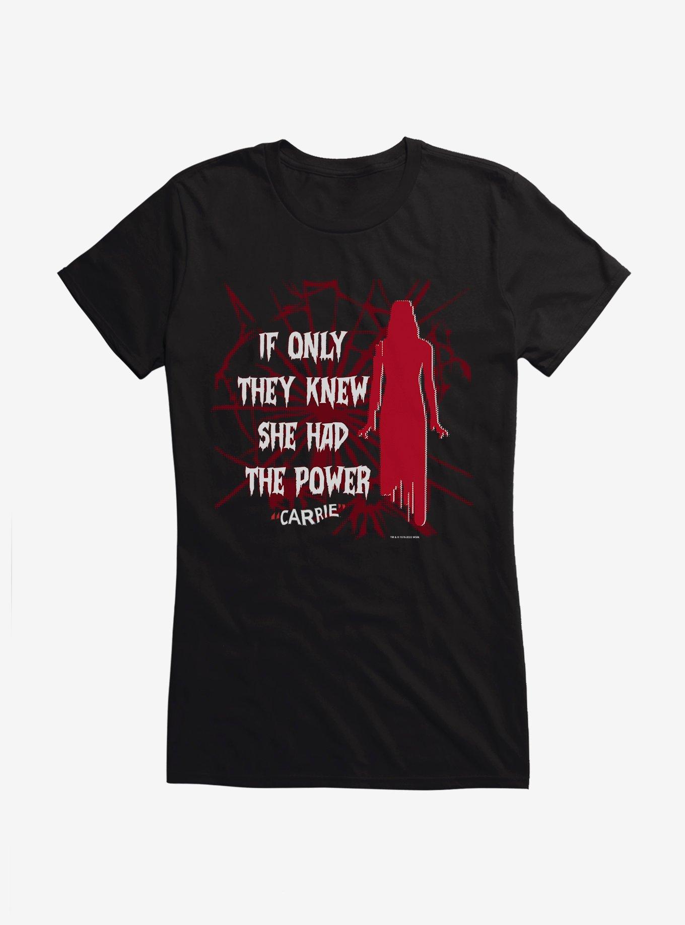 Carrie 1976 If Only They Knew Girls T-Shirt, BLACK, hi-res