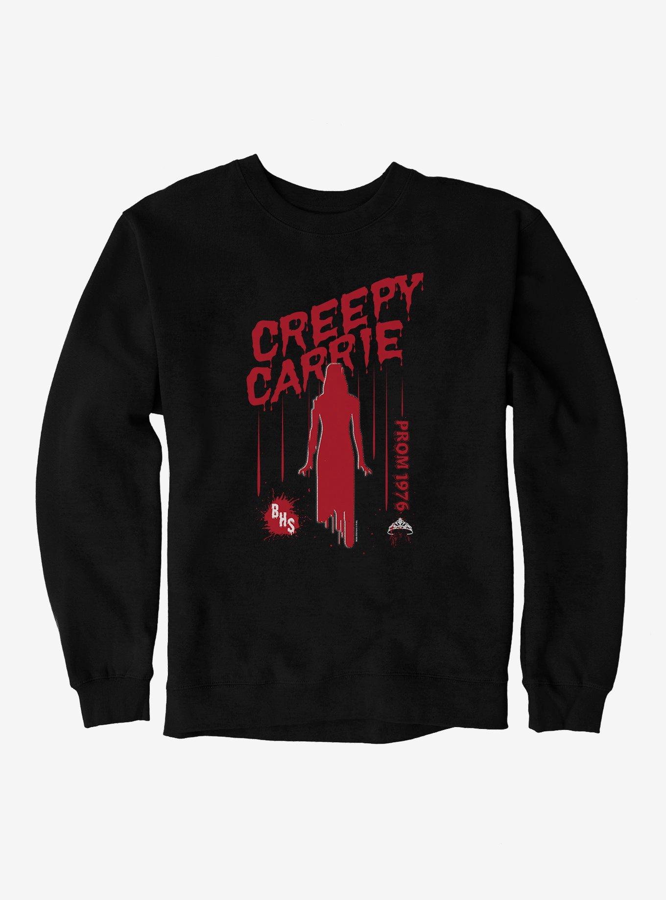 Carrie 1976 Creepy Carrie Sweatshirt, BLACK, hi-res