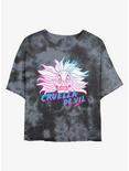 Disney Cruella Crazy Cruella Tie-Dye Womens Crop T-Shirt, BLKCHAR, hi-res