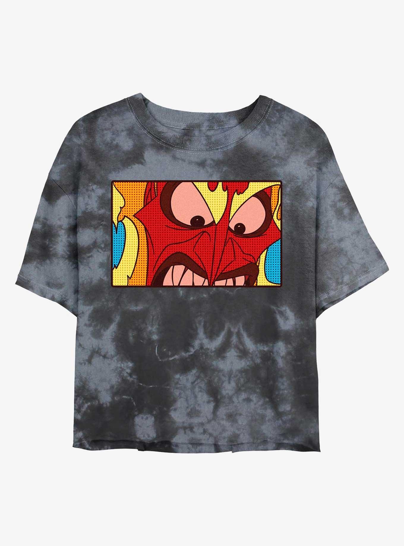 Disney Villains Angry Hades Tie-Dye Womens Crop T-Shirt, , hi-res