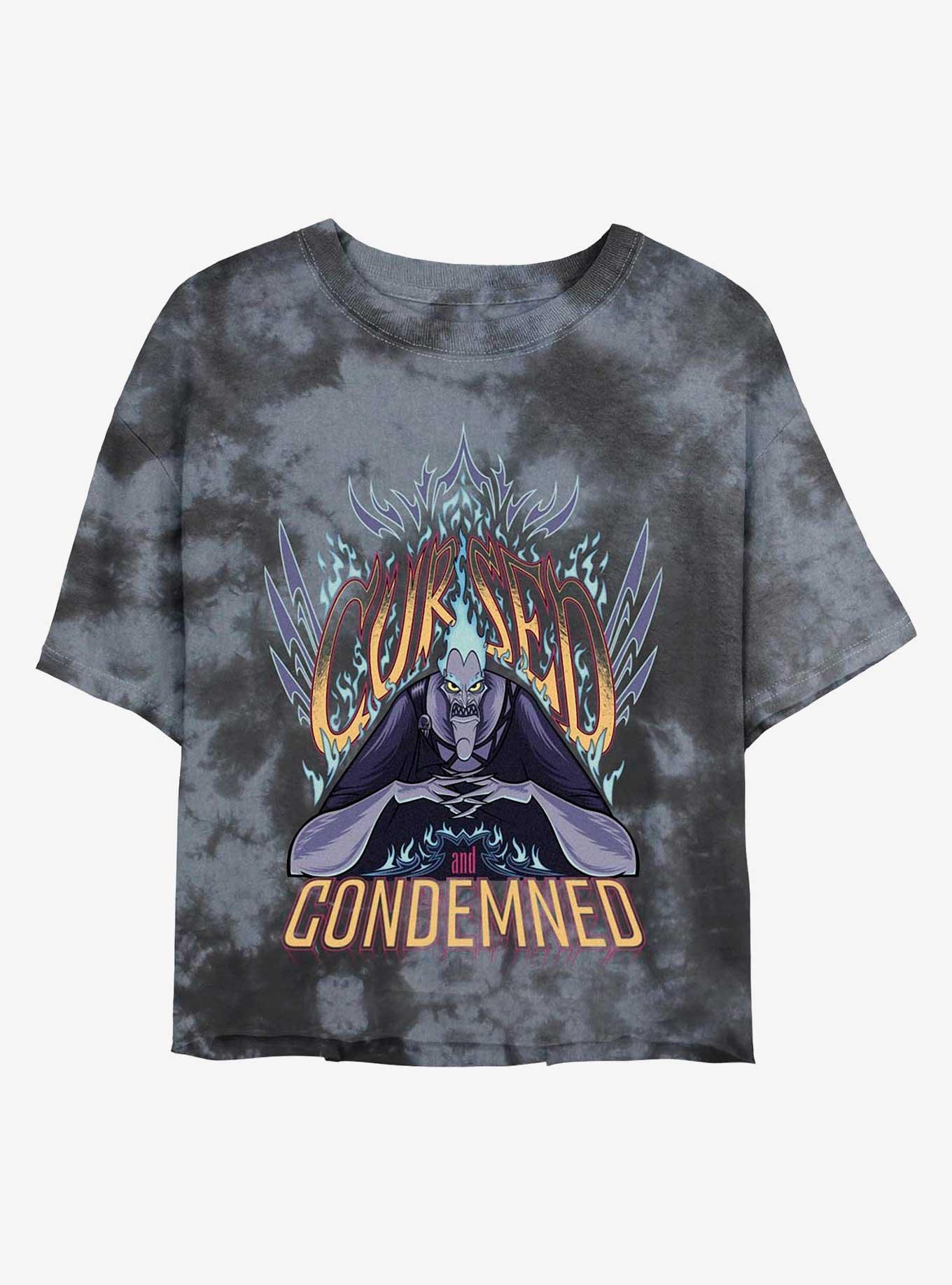 Disney Villains Hades Cursed and Condemned Tie-Dye Womens Crop T-Shirt, BLKCHAR, hi-res