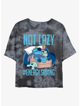 Disney Lilo & Stitch Lazy Energy Tie-Dye Womens Crop T-Shirt, , hi-res