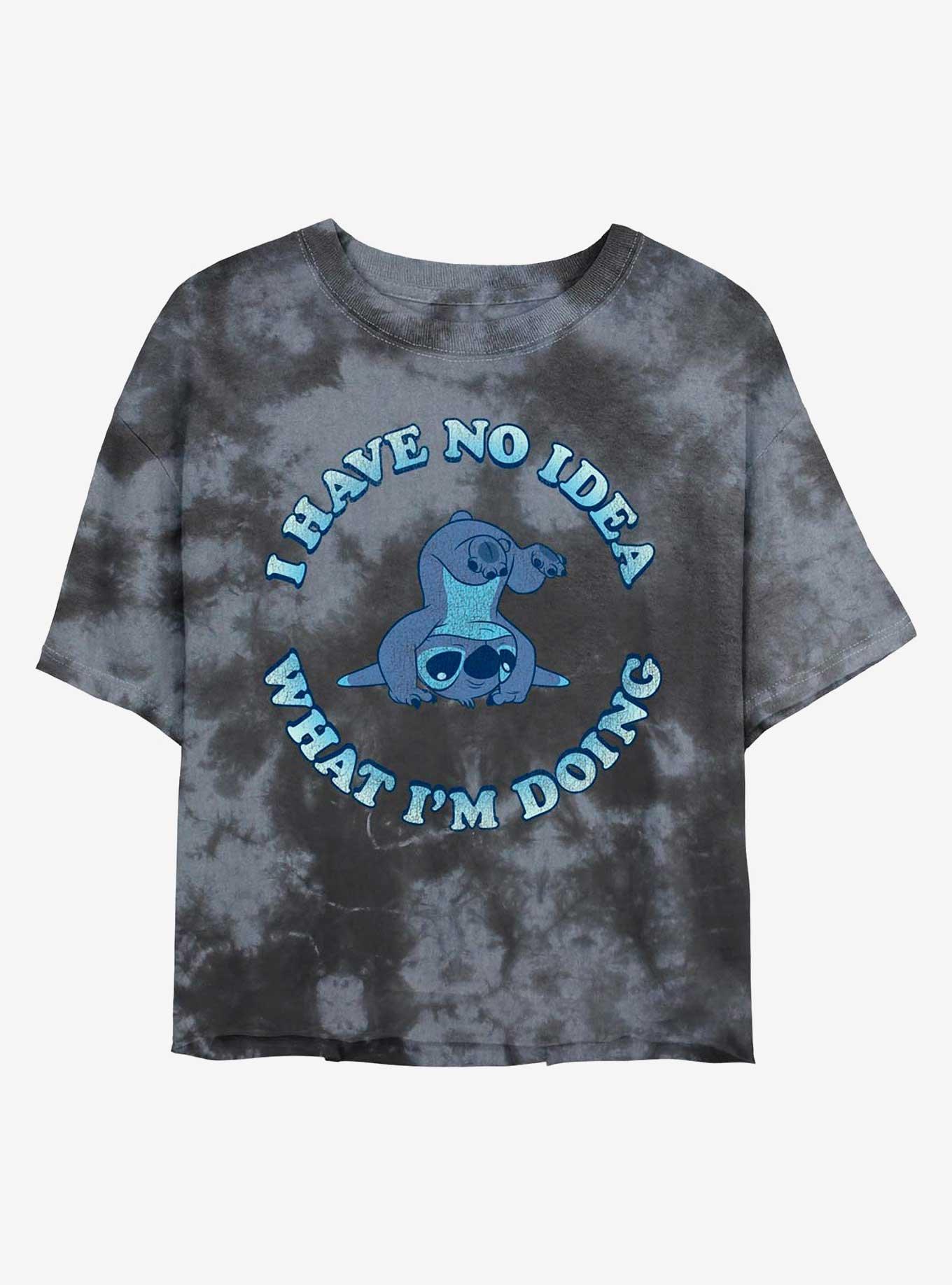 Disney Lilo & Stitch No Idea Tie-Dye Womens Crop T-Shirt, , hi-res