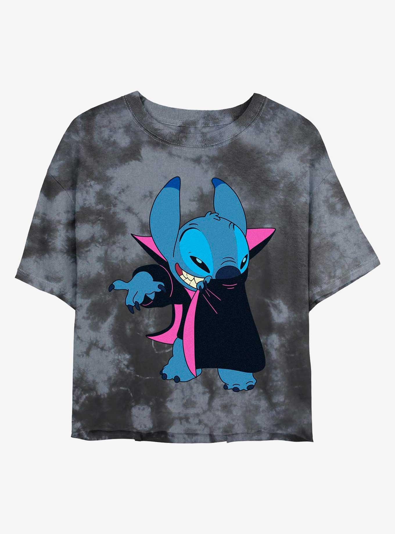 Disney Lilo & Stitch Vampire Stitch Tie-Dye Womens Crop T-Shirt, , hi-res