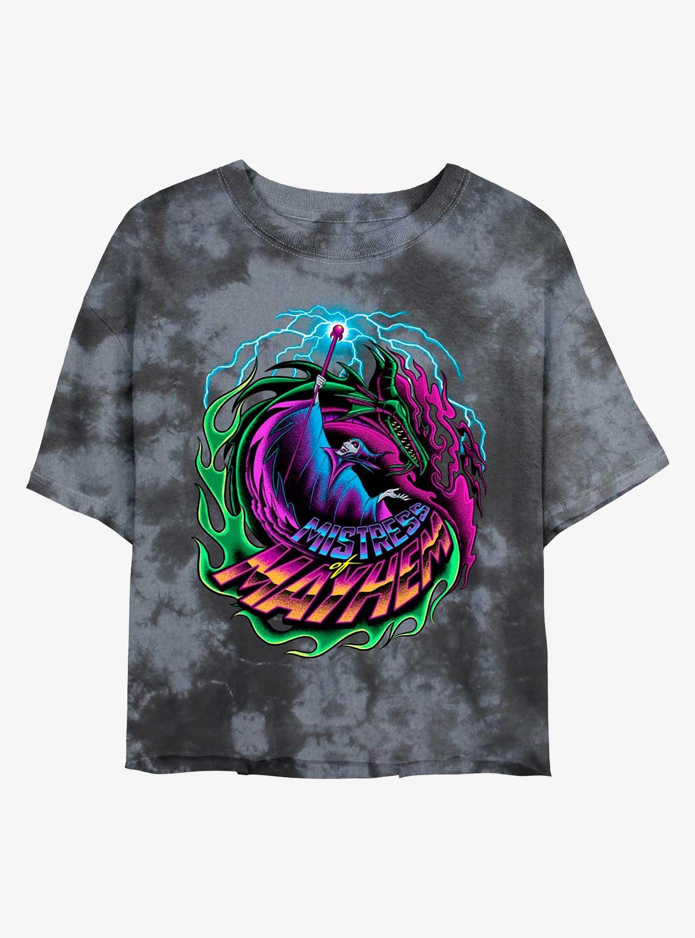 Disney Maleficent Mistress of Mayhem Tie-Dye Womens Crop T-Shirt, , hi-res