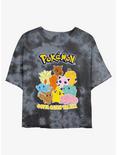 Pokemon Gang Tie-Dye Womens Crop T-Shirt, BLKCHAR, hi-res
