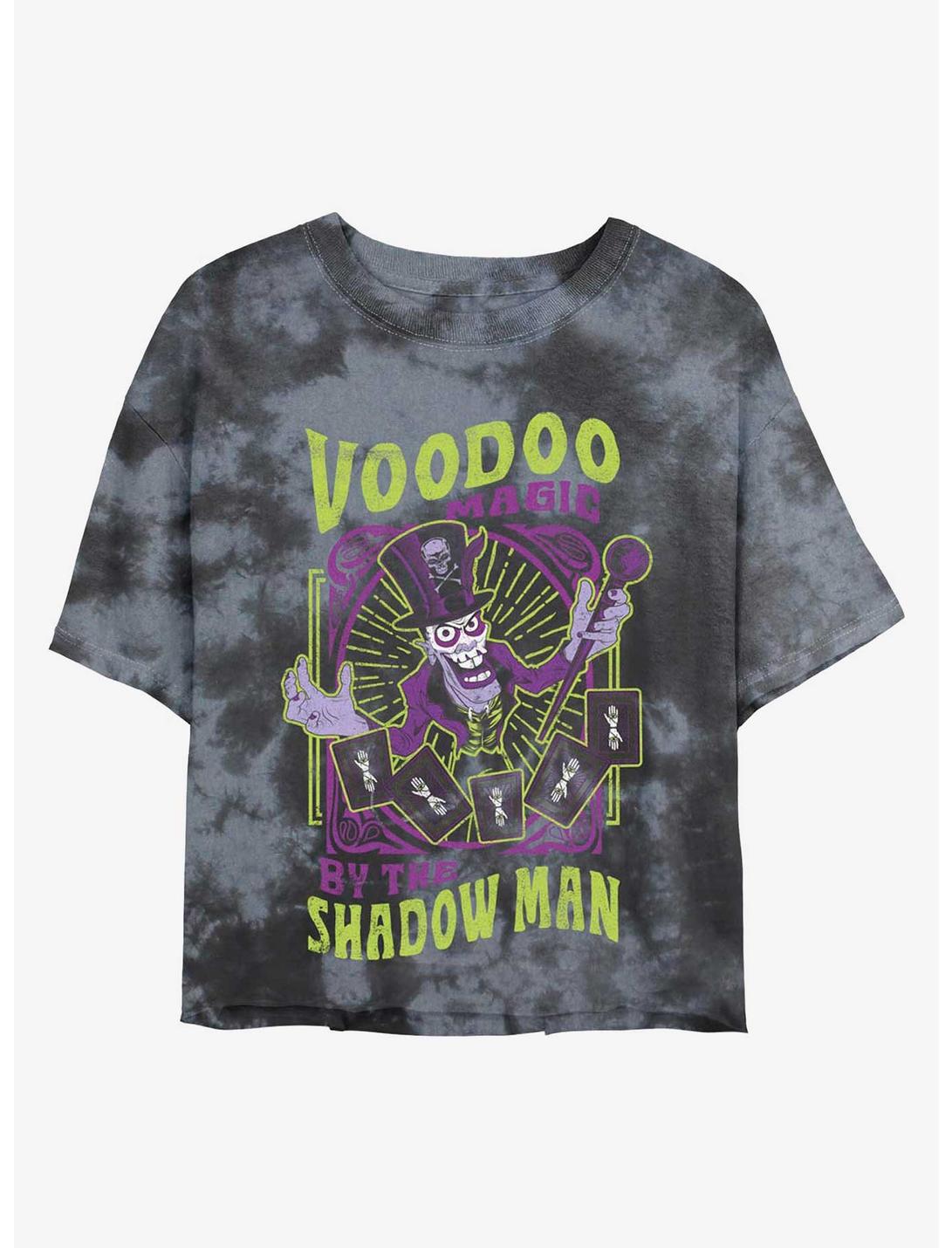 Disney Princess and the Frog Dr. Facilier Voodoo Magic Shadow Man Tie-Dye Womens Crop T-Shirt, BLKCHAR, hi-res