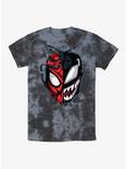 Marvel Venom Peter Venom Face Split Tie-Dye T-Shirt, BLKCHAR, hi-res