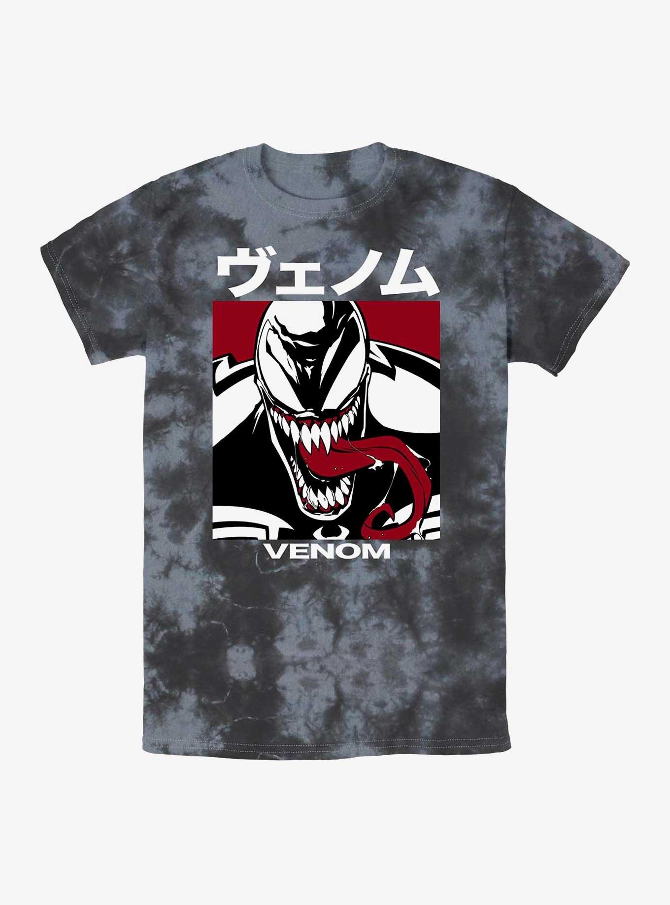 Marvel Venom Venomous Japanese Lettering Tie-Dye T-Shirt, , hi-res