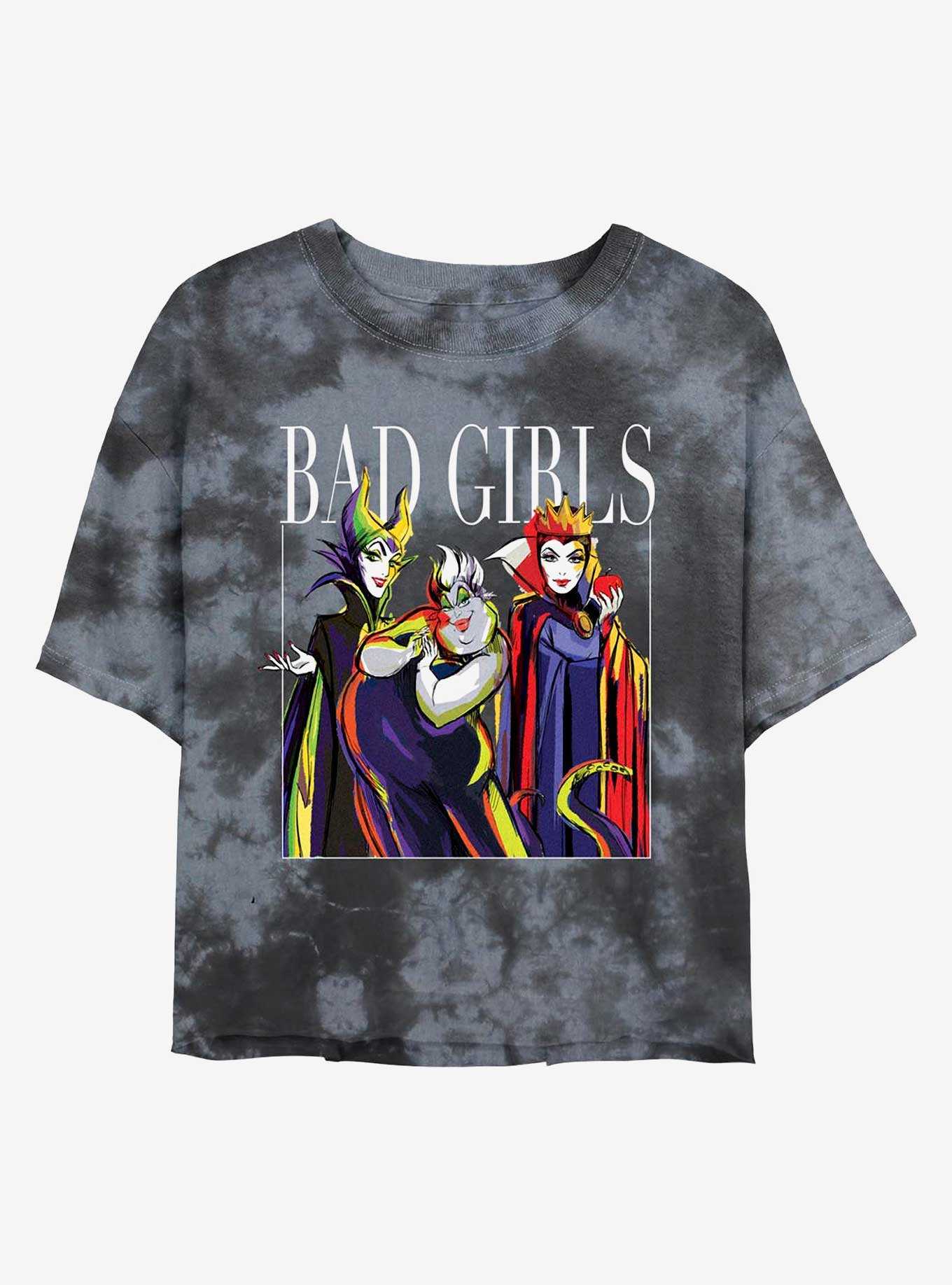 Disney Villains Bad Girls Tie-Dye Womens Crop T-Shirt, , hi-res