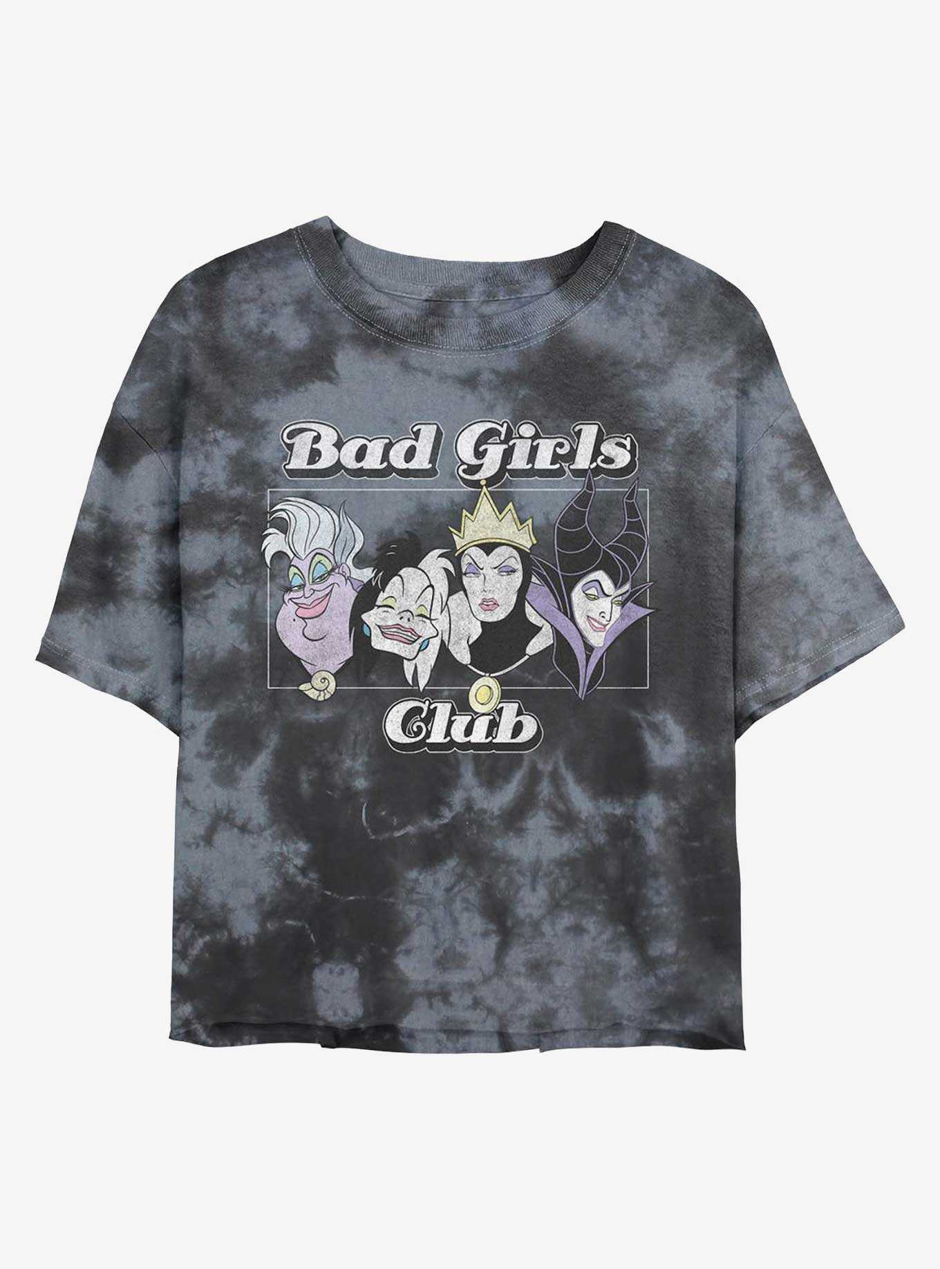 Disney Villains Bad Girls Club Tie-Dye Womens Crop T-Shirt, , hi-res