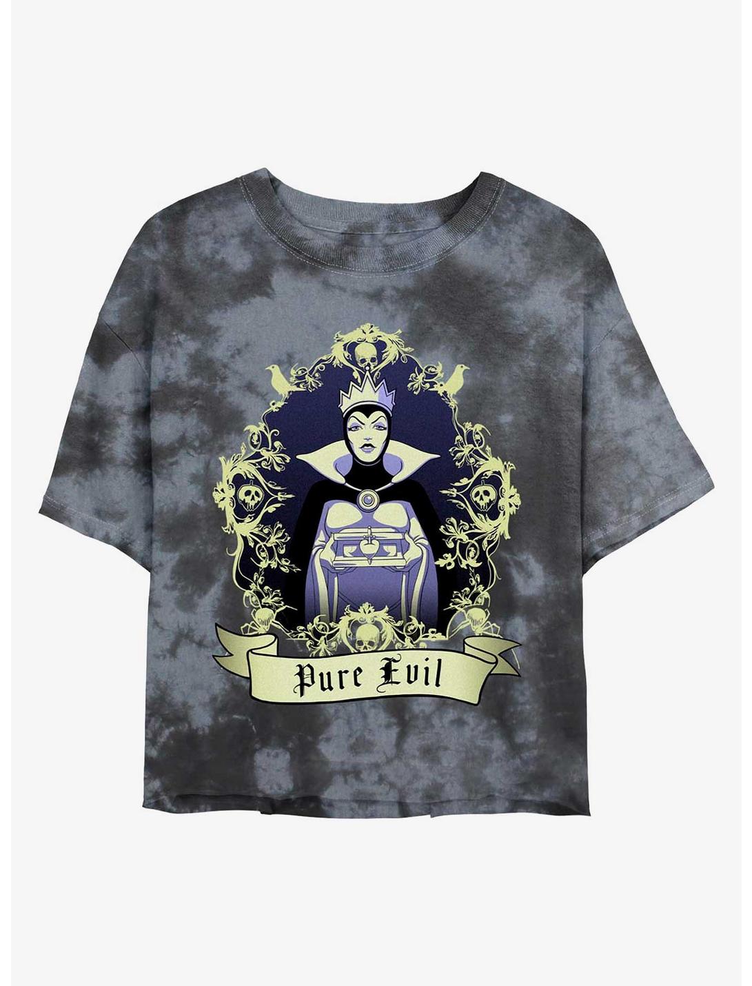 Disney Villains Evil Queen Bring Me Her Heart Tie-Dye Womens Crop T-Shirt, BLKCHAR, hi-res