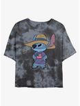 Disney Lilo & Stitch Cowboy Stitch Tie-Dye Womens Crop T-Shirt, BLKCHAR, hi-res