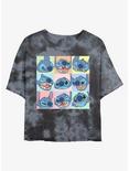 Disney Lilo & Stitch Expressions Tie-Dye Womens Crop T-Shirt, BLKCHAR, hi-res