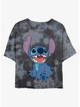Disney Lilo & Stitch Happy Stitch Tie-Dye Womens Crop T-Shirt, BLKCHAR, hi-res