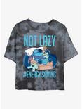Disney Lilo & Stitch Lazy Energy Tie-Dye Womens Crop T-Shirt, BLKCHAR, hi-res