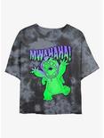 Disney Lilo & Stitch Mwahaha Tie-Dye Womens Crop T-Shirt, BLKCHAR, hi-res
