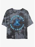 Disney Lilo & Stitch No Idea Tie-Dye Womens Crop T-Shirt, BLKCHAR, hi-res