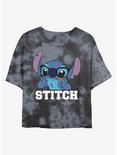 Disney Lilo & Stitch Smart Stitch Tie-Dye Womens Crop T-Shirt, BLKCHAR, hi-res