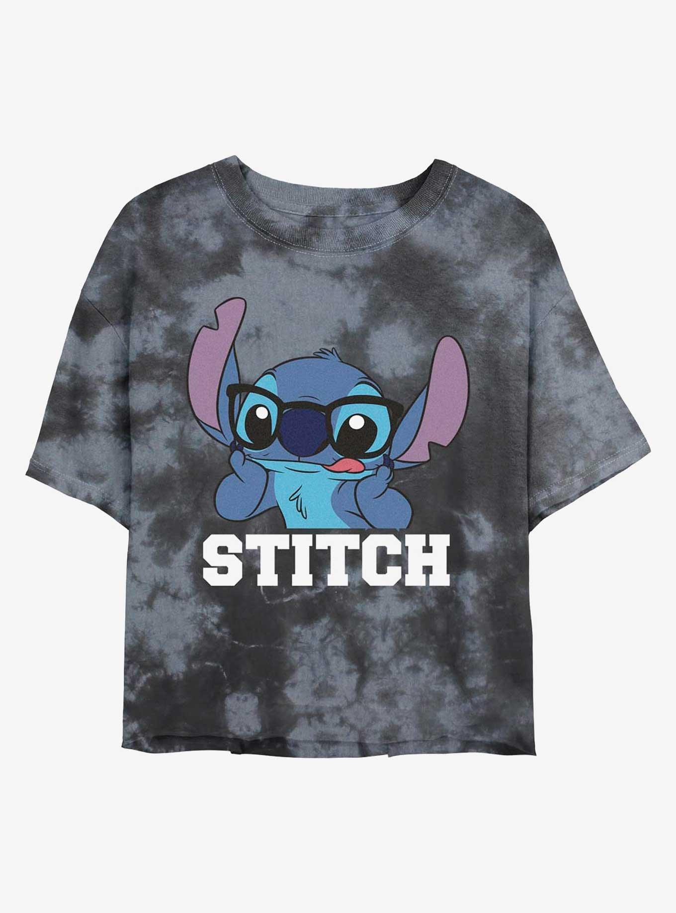 Disney Lilo & Stitch Smart Stitch Tie-Dye Womens Crop T-Shirt, BLKCHAR, hi-res
