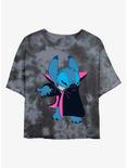 Disney Lilo & Stitch Vampire Stitch Tie-Dye Womens Crop T-Shirt, BLKCHAR, hi-res