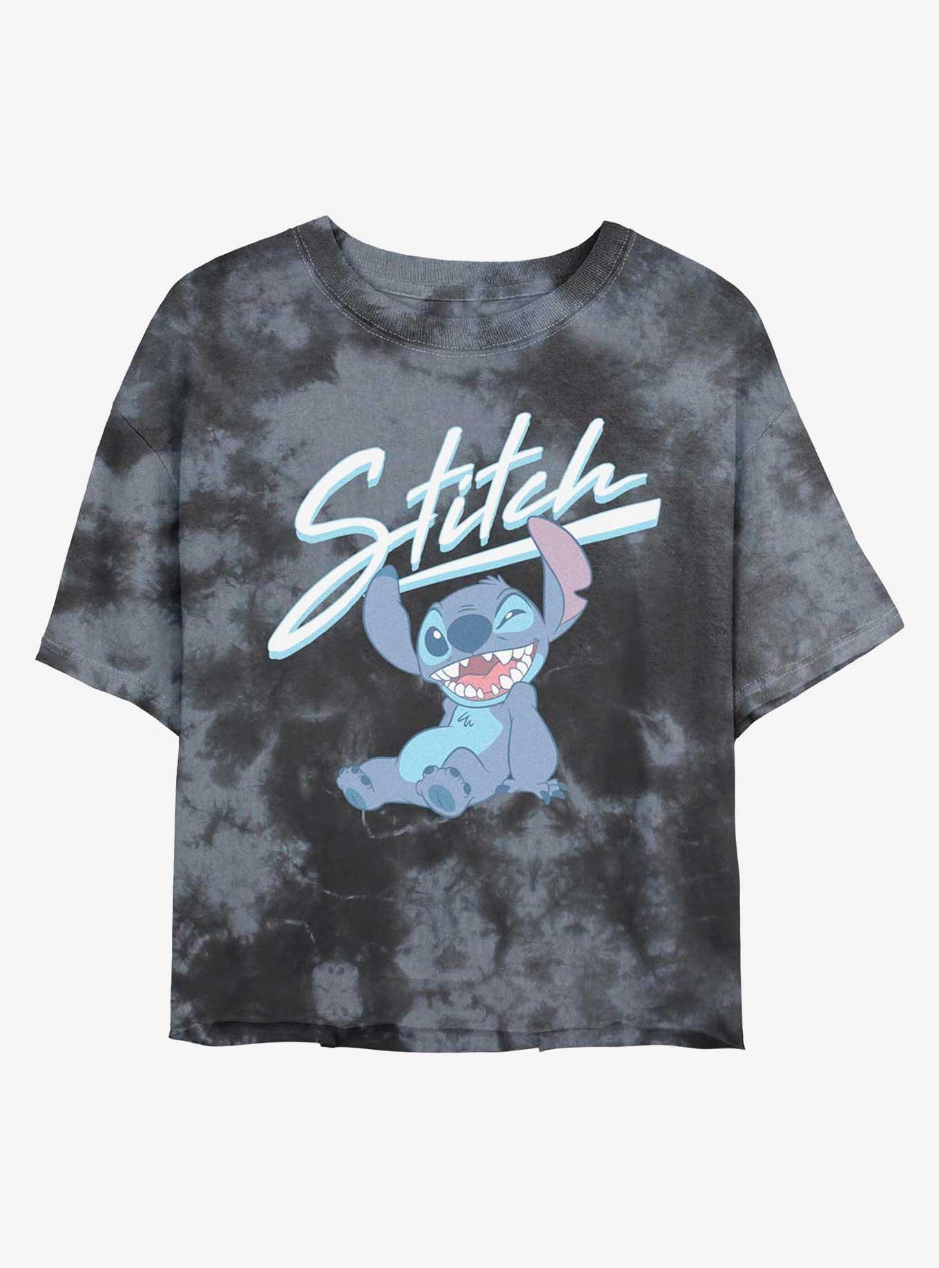 Disney Lilo & Stitch Wink Tie-Dye Womens Crop T-Shirt, , hi-res