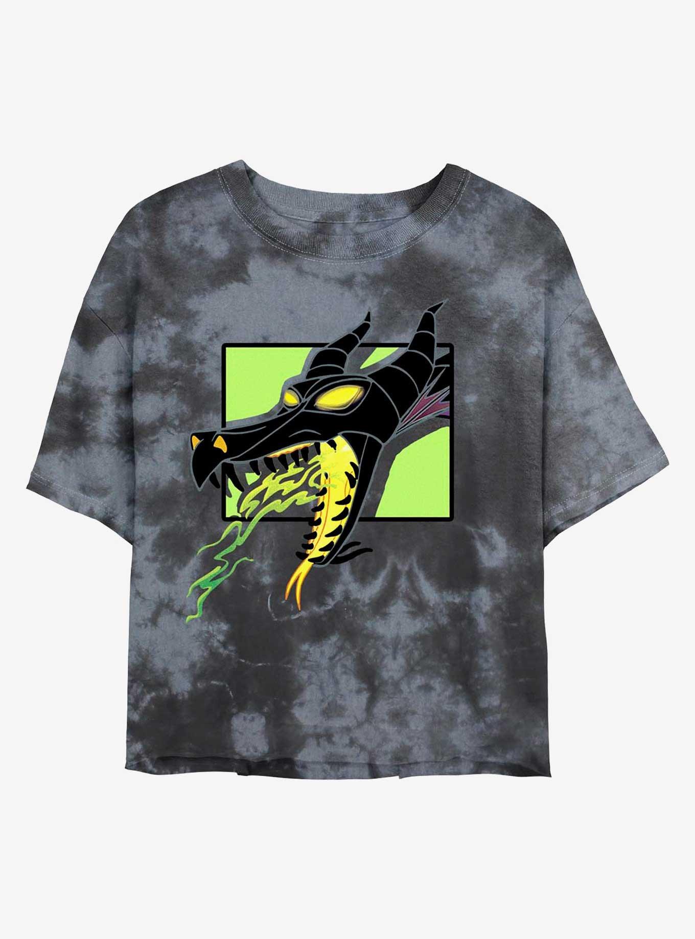 Disney Maleficent Dragon Breath Tie-Dye Womens Crop T-Shirt, , hi-res