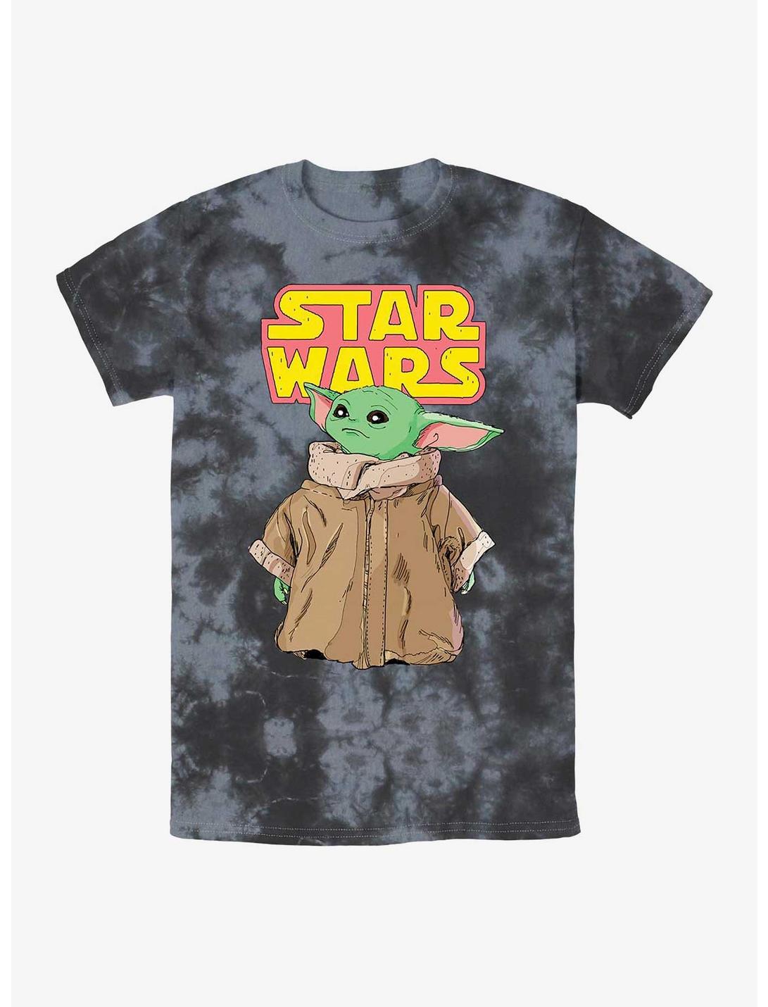 Star Wars The Mandalorian Logo Child Gaze Tie-Dye T-Shirt, BLKCHAR, hi-res