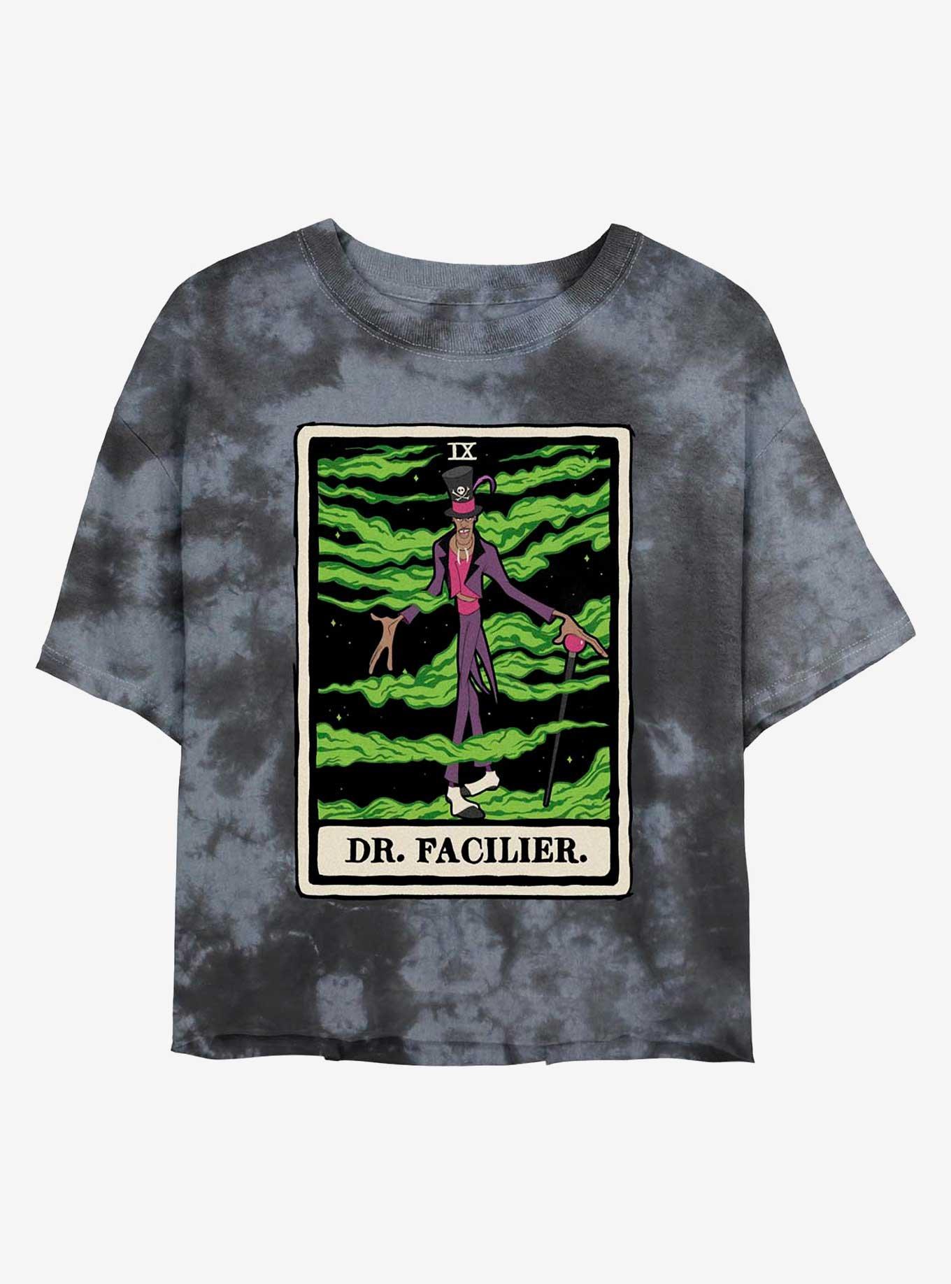 Disney Villains Dr. Facilier Tarot Card Tie-Dye Womens Crop T-Shirt, BLKCHAR, hi-res