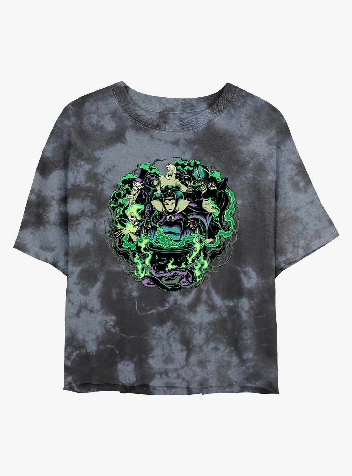 Disney Villains Epitome of Evil Tie-Dye Womens Crop T-Shirt, BLKCHAR, hi-res