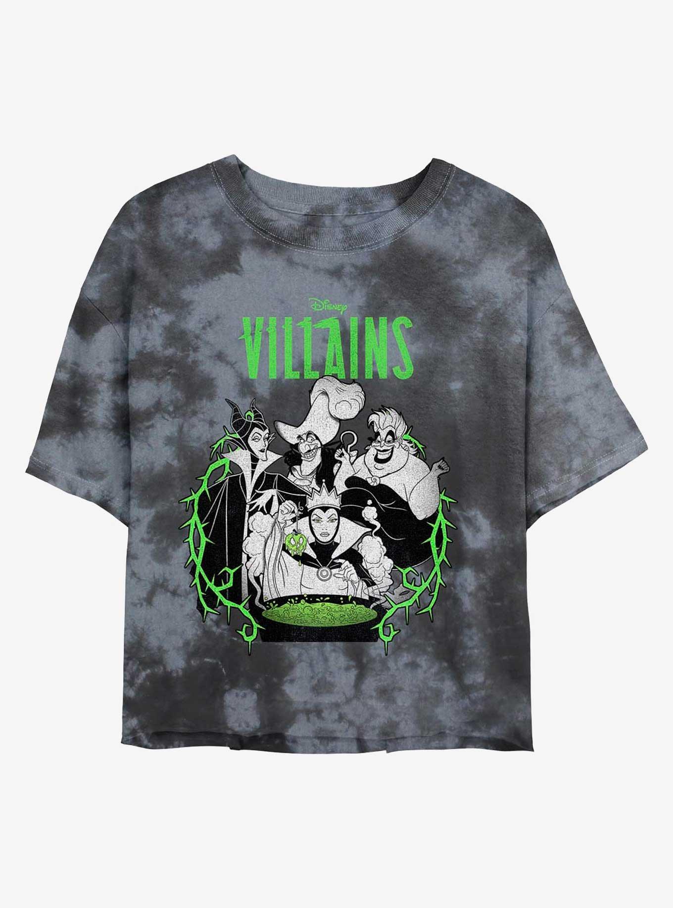 Disney Villains Evil Concoction Tie-Dye Womens Crop T-Shirt, BLKCHAR, hi-res
