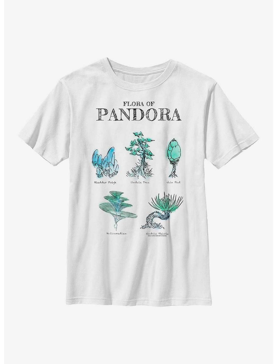 Avatar Pandora Flora Sketches Youth T-Shirt, WHITE, hi-res