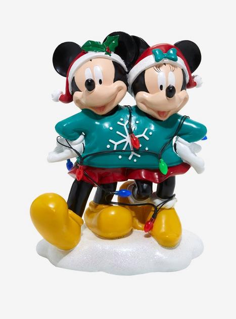 Disney Mickey Mouse & Minnie Mouse Holiday Sweater Light-Up Garden ...