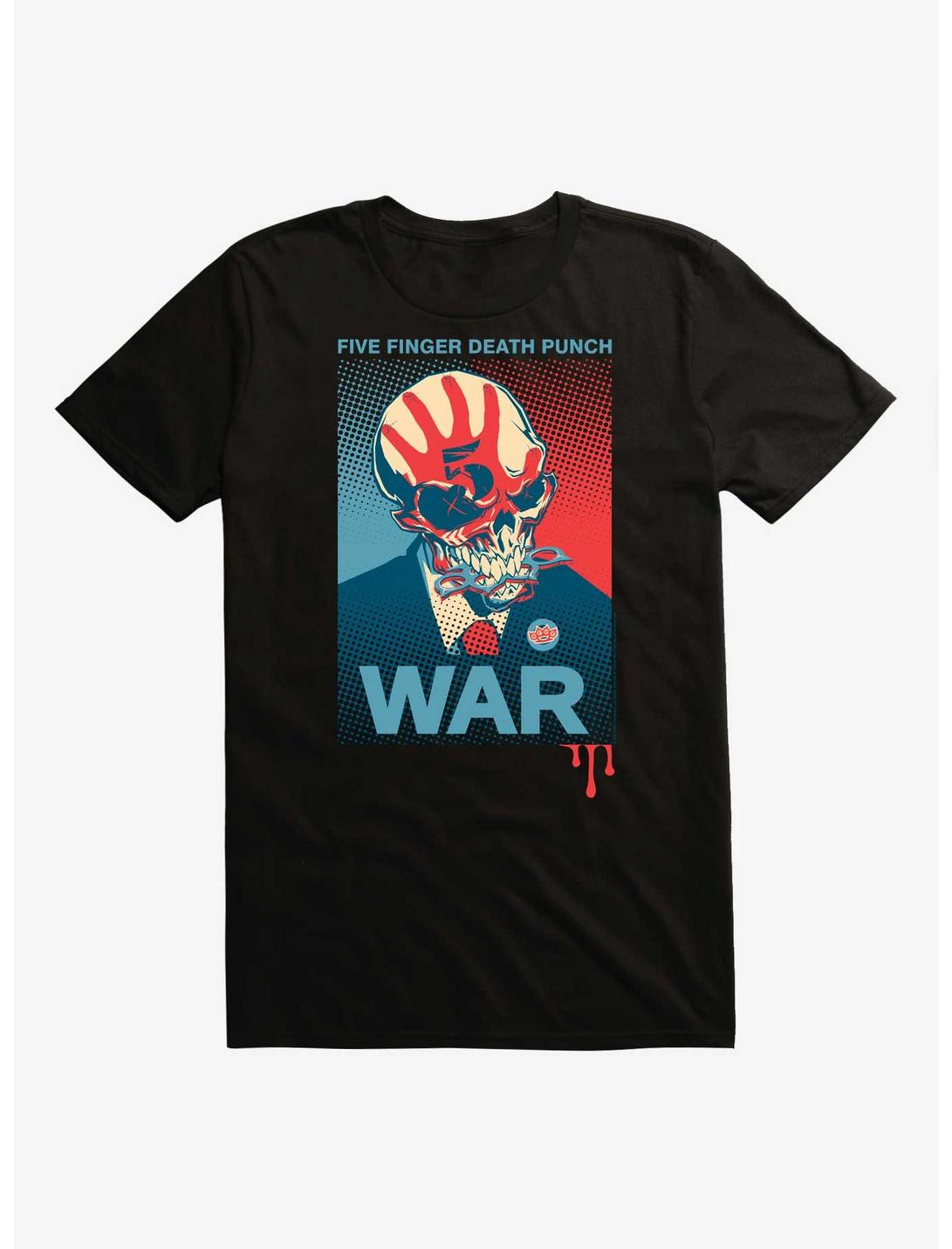 Fiver Finger Death Punch Knucklehead War Poster T-Shirt, BLACK, hi-res