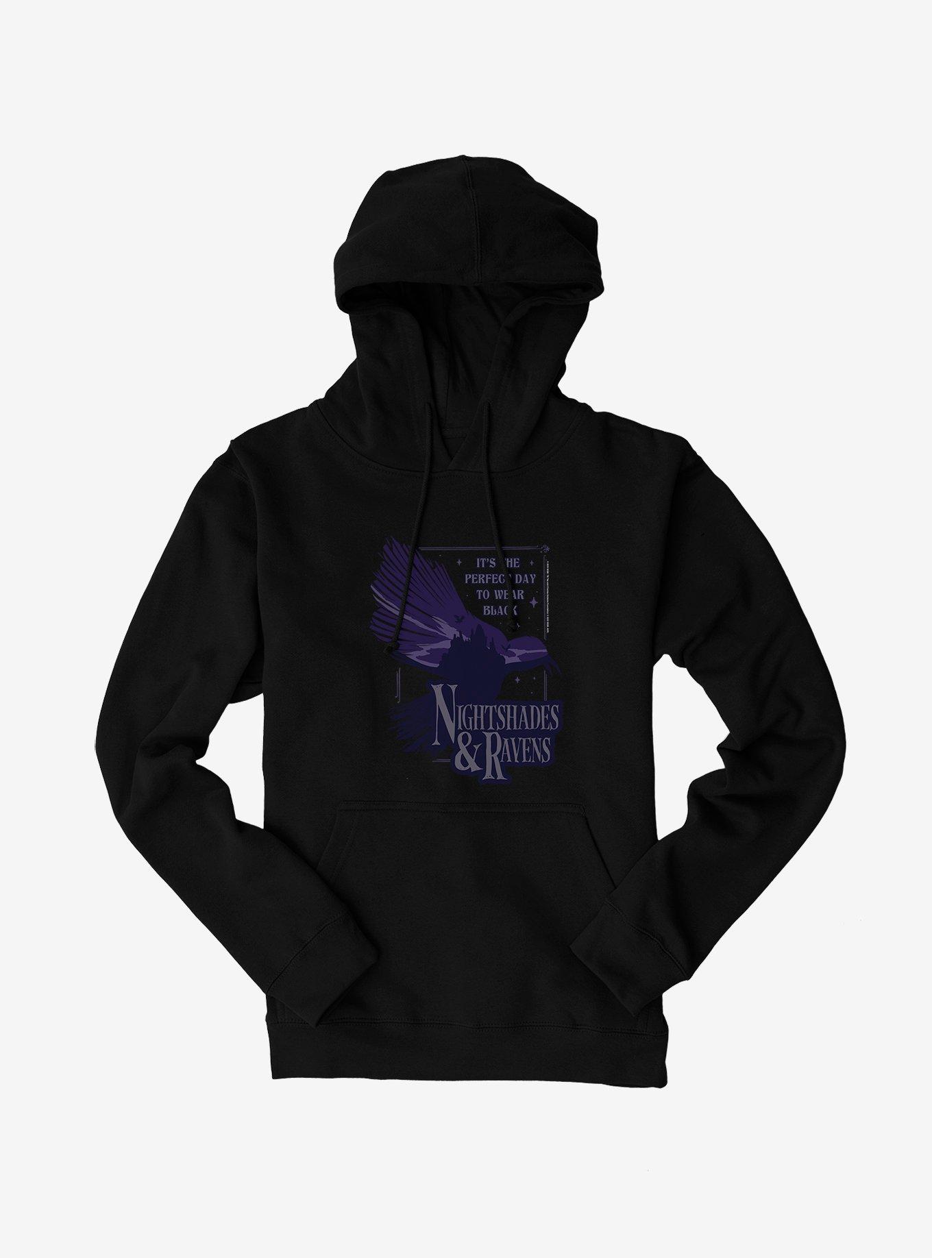 Wednesday Nightshades Ravens Hoodie, BLACK, hi-res