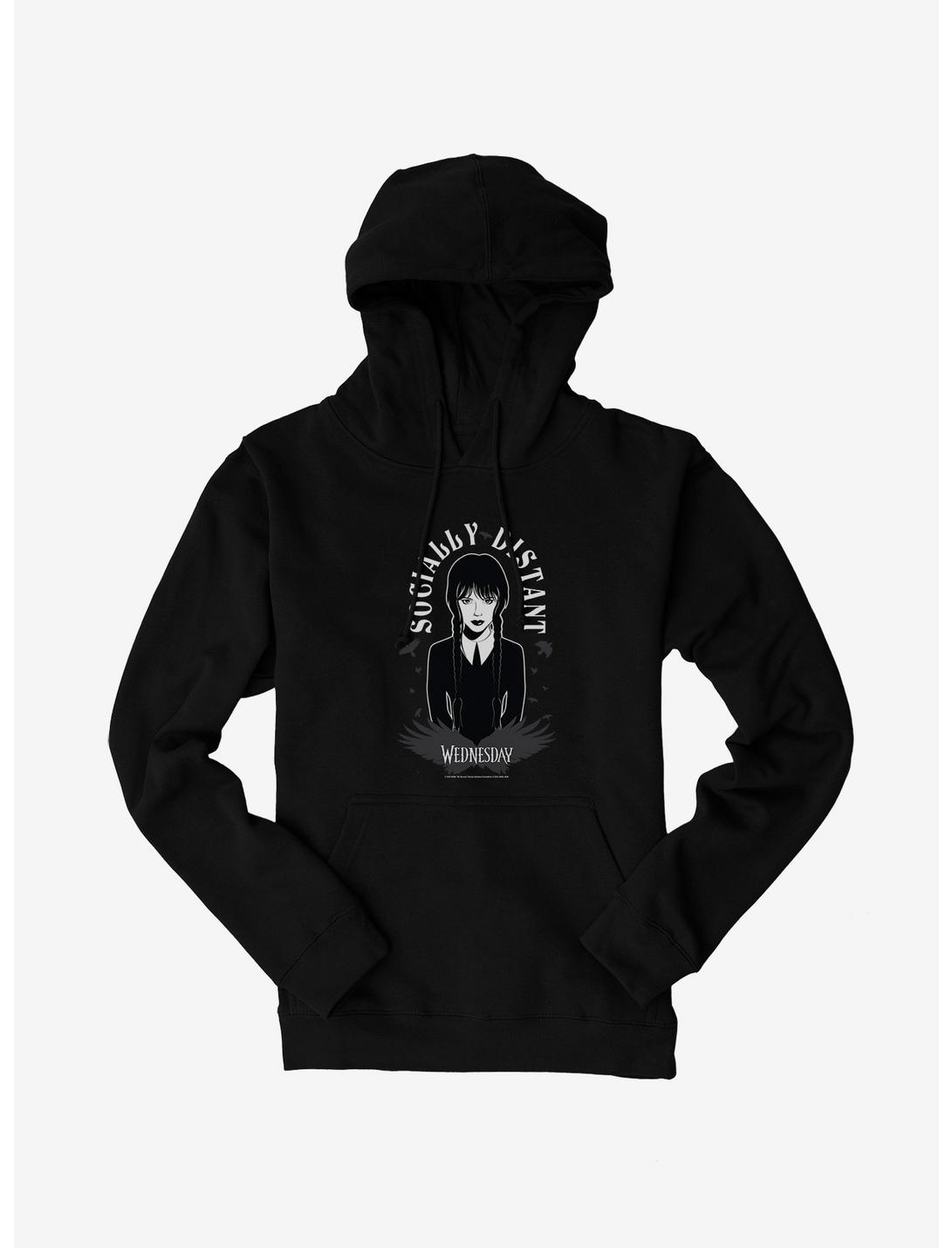 Wednesday Socially Distant Hoodie, BLACK, hi-res