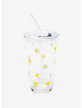 Daisies & Tulips Glass Travel Cup, , hi-res