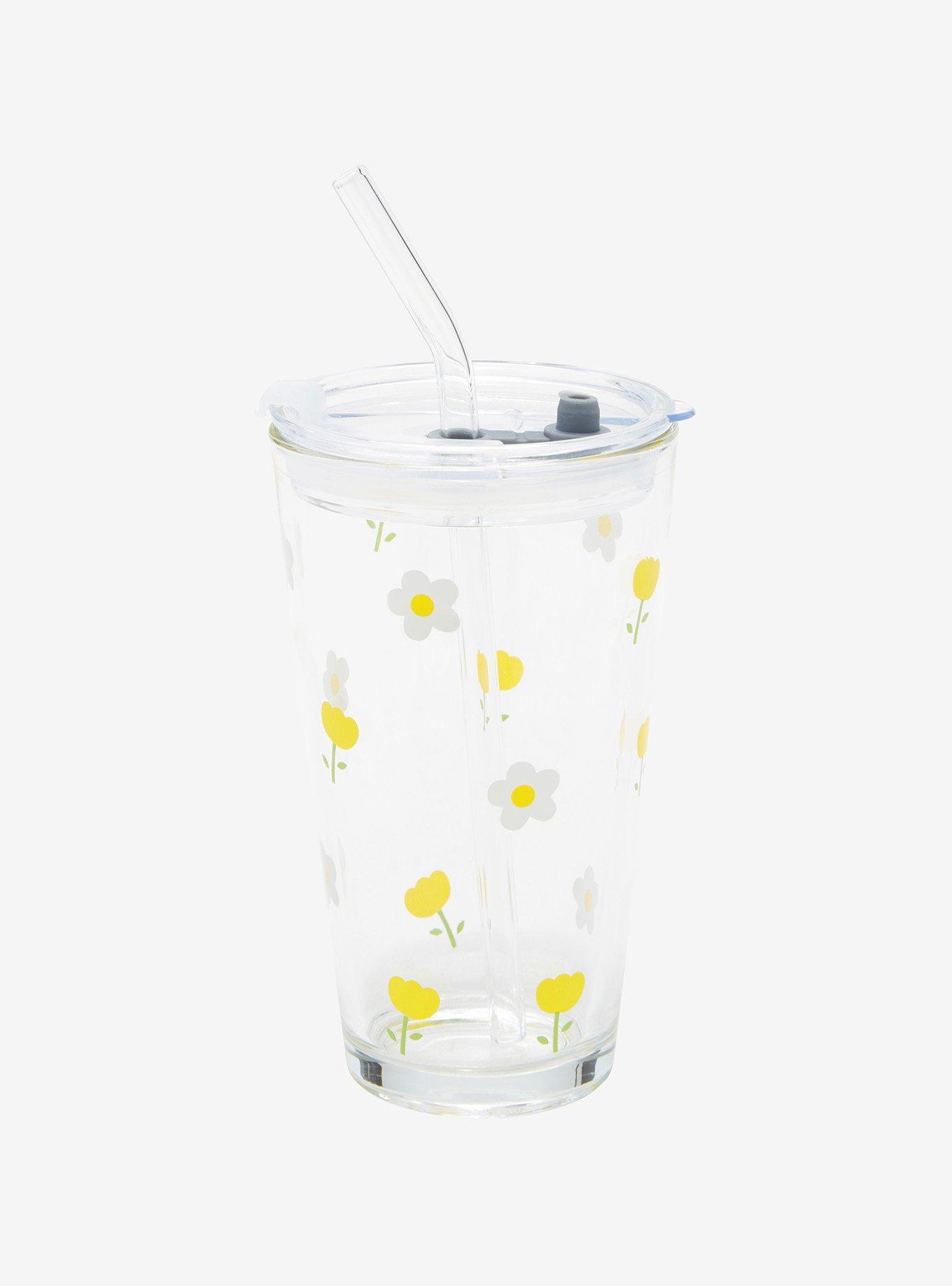 Daisies & Tulips Glass Travel Cup, , hi-res