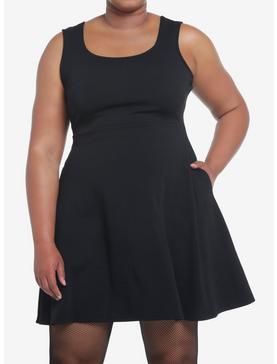 Cosmic Aura Black Strappy Back Dress Plus Size, , hi-res