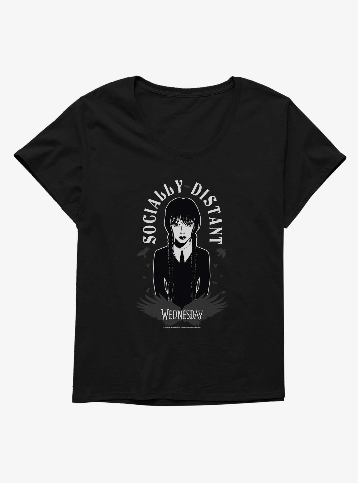 Wednesday Socially Distant Girls T-Shirt Plus Size, , hi-res